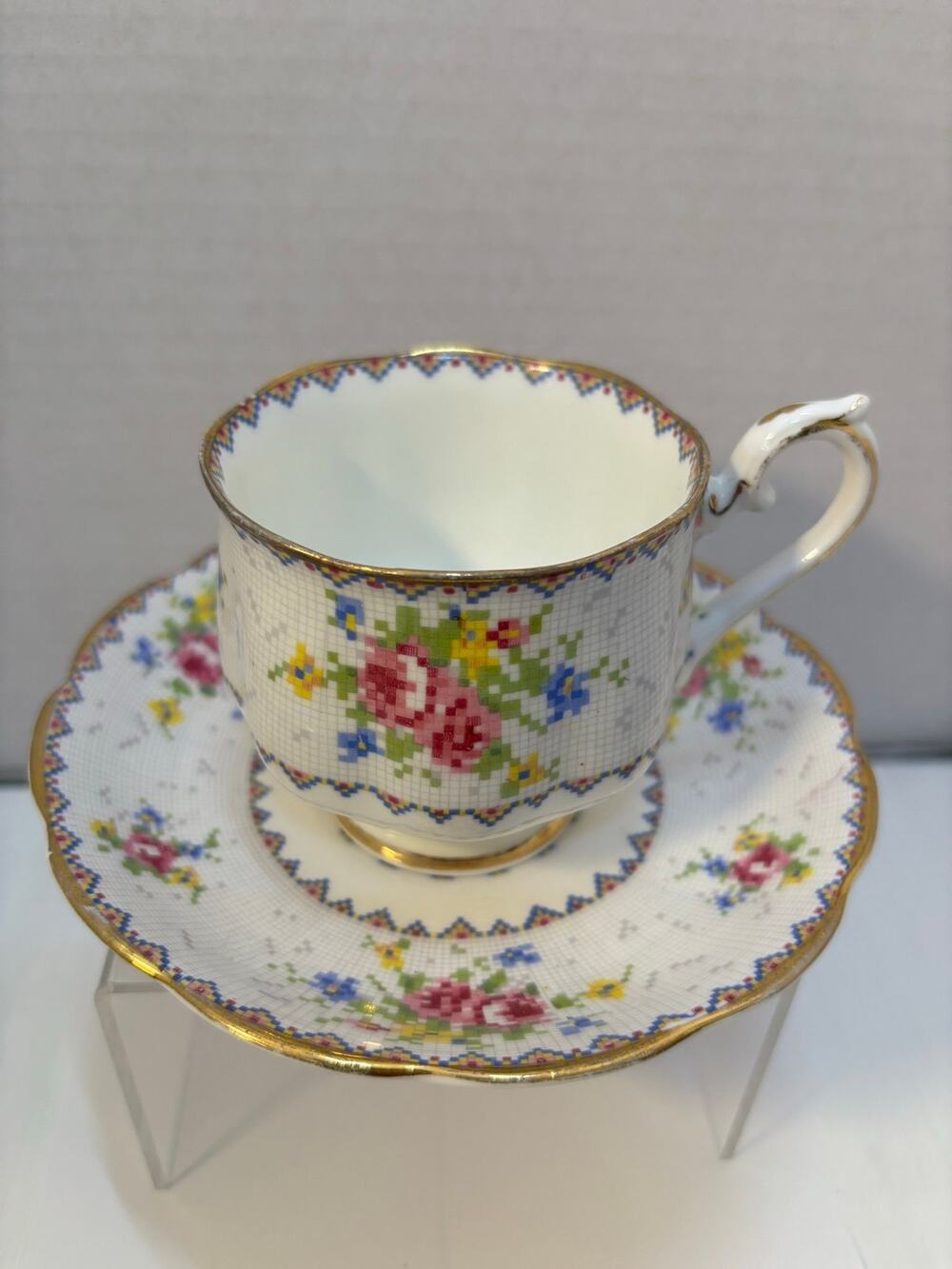 Vintage Royal Albert Petit Point teacup and saucer